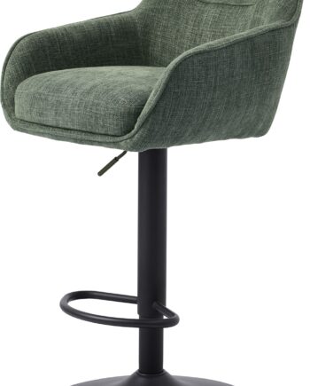 Barstol Nordique Design Avola   Sort Grøn   Stål Og 100  Polyester  H95 110 B51 D53 Cm