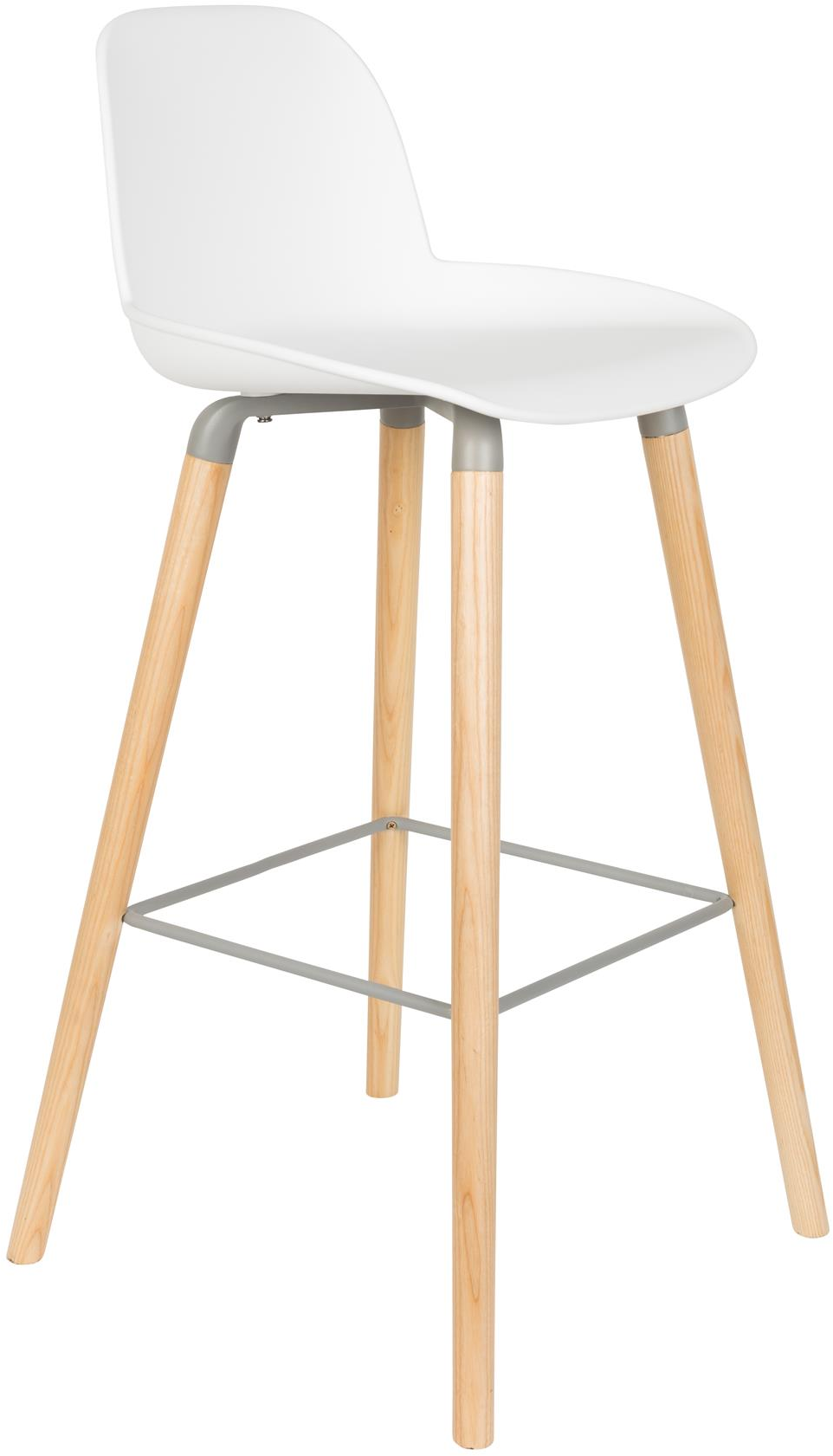 Barstol Zuiver Albert Offwhite Polypropylen Aluminium-asketræ Barkruk H98   Cm