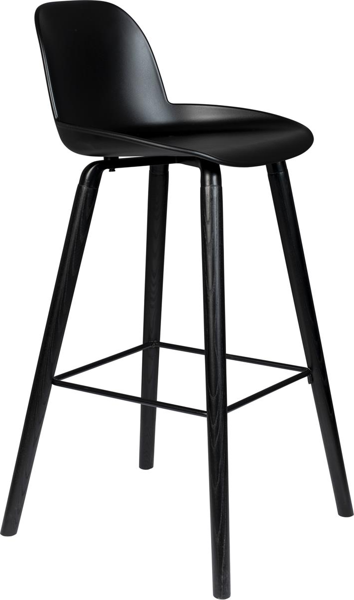 Barstol Zuiver Albert Sort Polypropylen Med Asketræ Og Aluminium H98   Cm