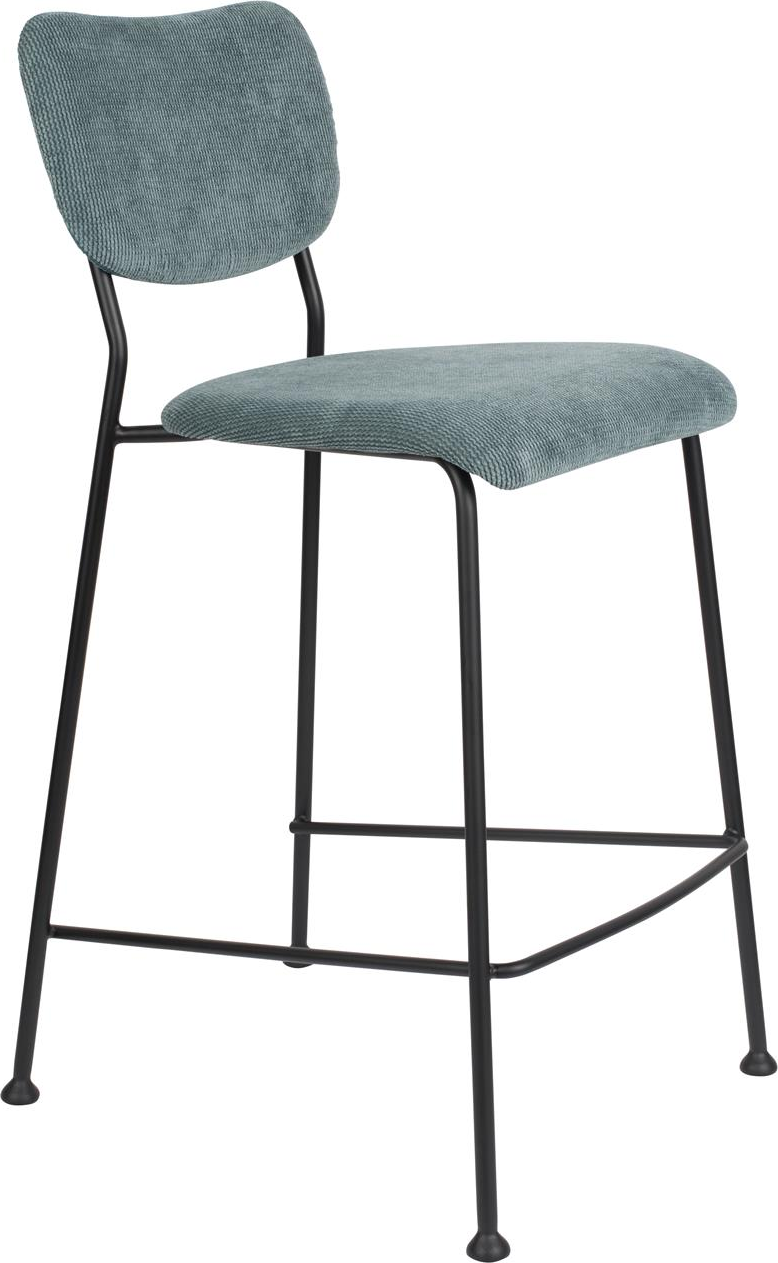 Barstol Zuiver Benson Mørkegråt Polstret Stof  Sort Stålstel  H92ã B46ã D53   Cm