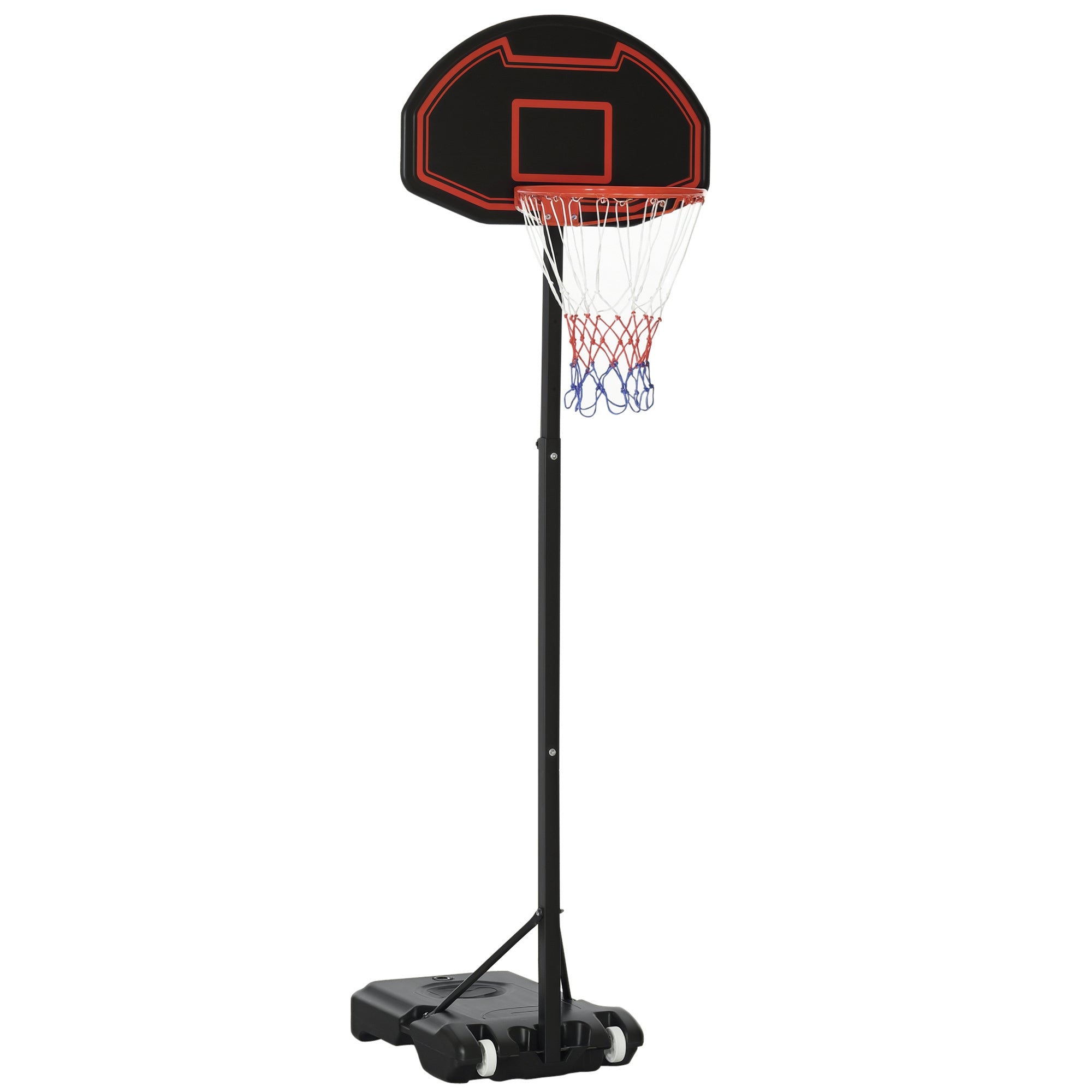 Basketballkurv  Højdejusterbar  Fyldbar Bund  Meget Stabil  Sort  131   49   195-250 Cm