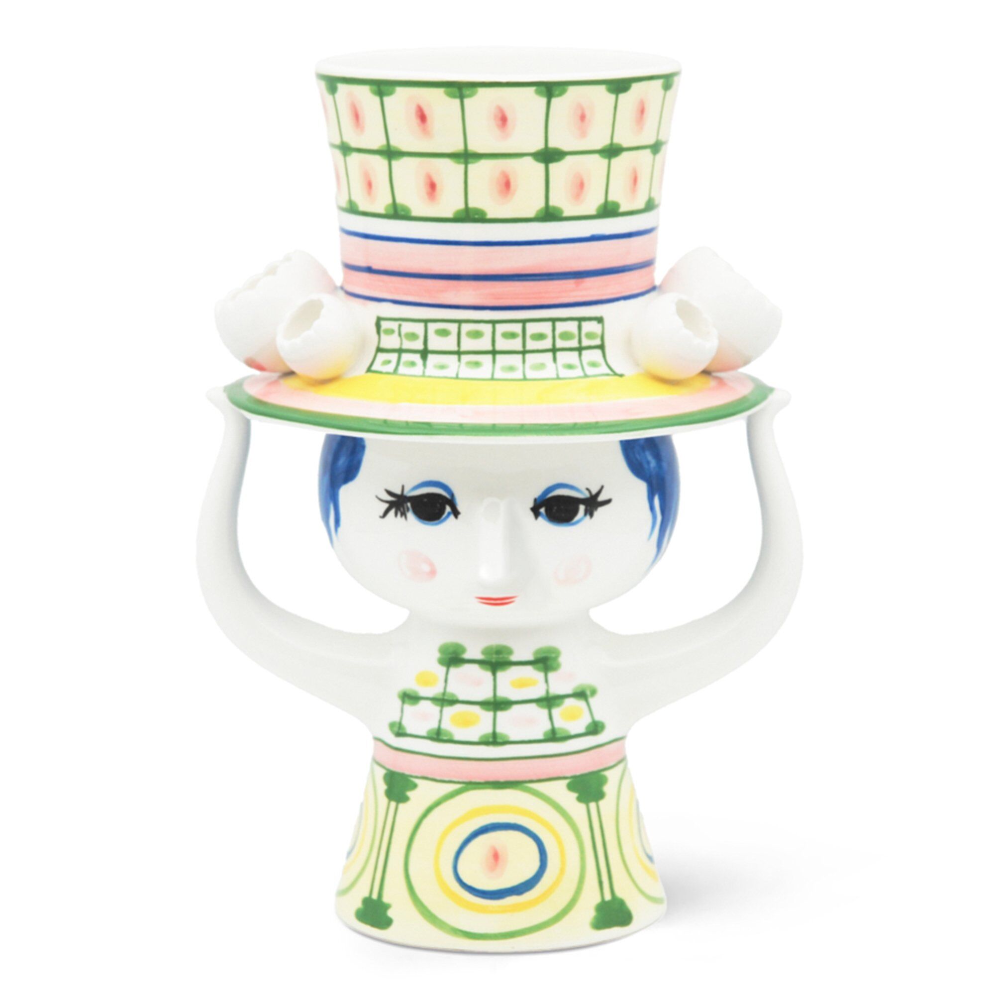 Bjørn Wiinblad Lady With Hat Vase 24 Cm Grøn
