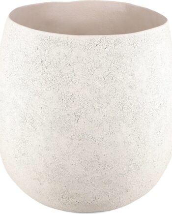 Blomsterpotte Krukke     Collection Cave Beige ø28   H24 Cm Stentøj Struktureret Overflade