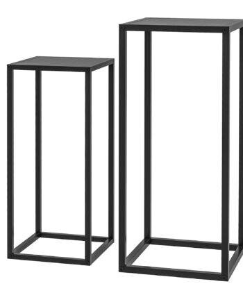 Blomsterstander  Sæt Med    Skandinavisk Design  Metalramme  58   65 Cm Højde  Sort
