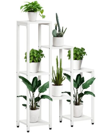 Blomsterstativ  Plantestativ    Etager  Til Indendørs Og Udendørs Brug  Stål  Hvid  65   23   94   Cm
