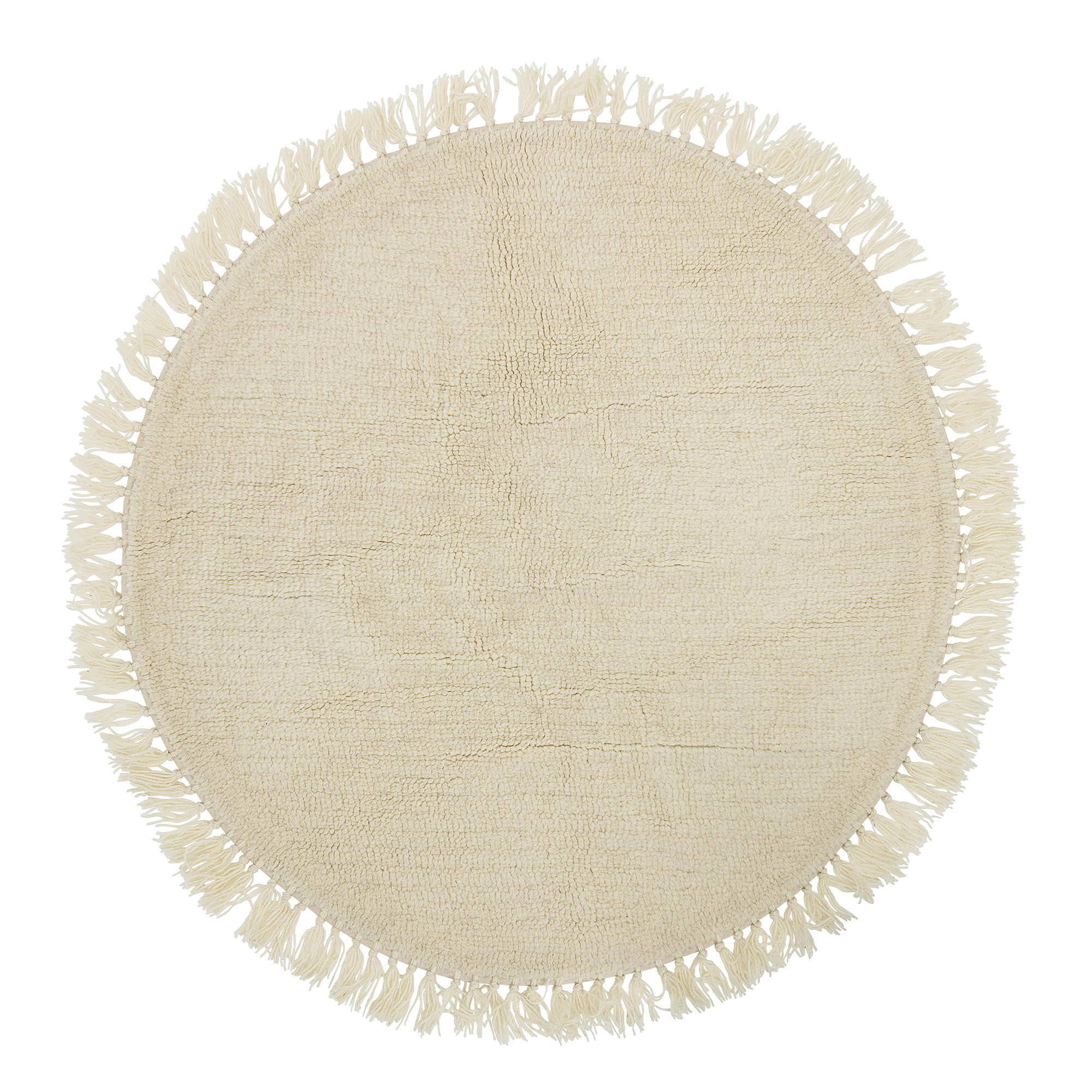 Bloomingville Lenea Tæppe  Natur  Uld  D110 Cm