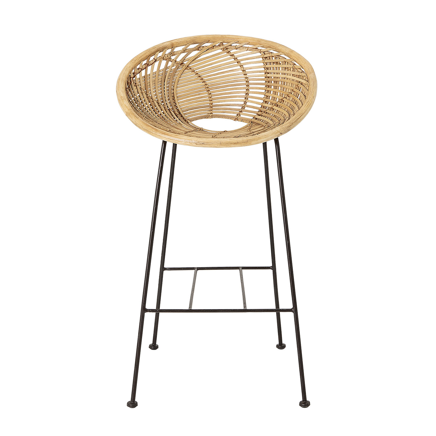 Bloomingville Yonne Barstol     Ryglæn Natur Rattan Og Jern