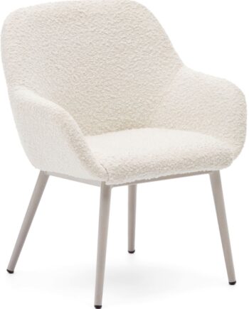 Børnestol Barnestol Kave Home Konna Hvid Polstret Shearlingbetræk H47xb49xl61 Cm
