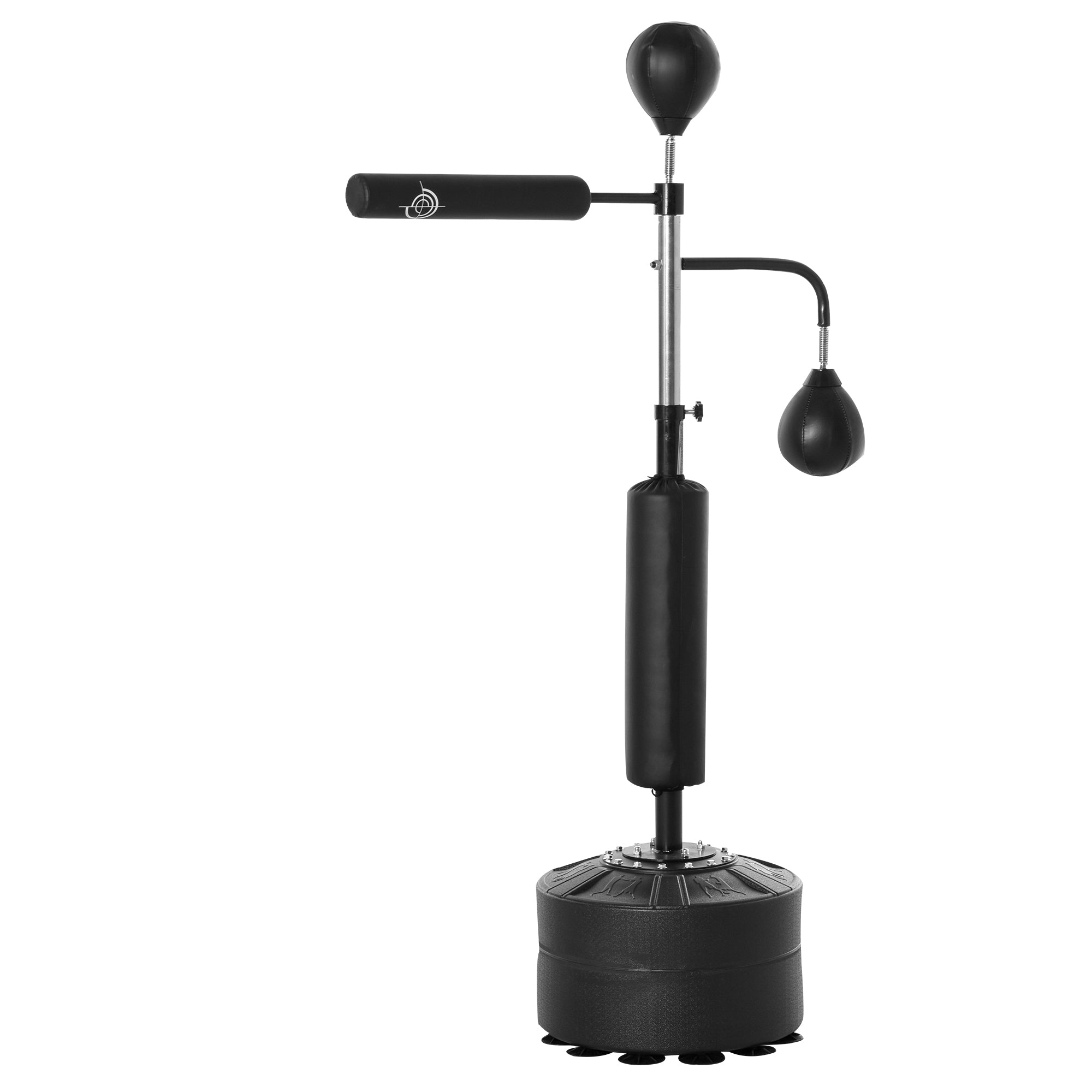 Boksestand Stående Boksetræner Med   Speed Balls Reflex Bar Og Sugekop Base 160-230cm Højdejusterbar Velegnet Til Voksne Og Teenagere Sort