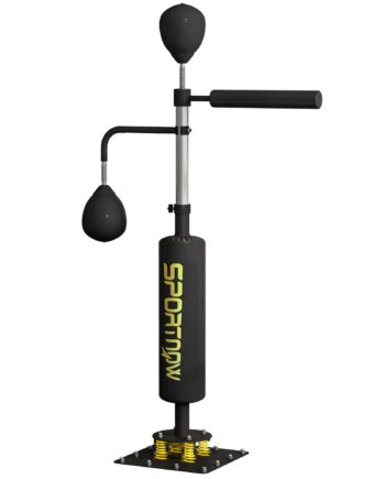Boksestander  To Speedballs  Roterende Boksestang  Sparkpude  Højdejusterbar  Stål  107   36   140-205 Cm  Sort