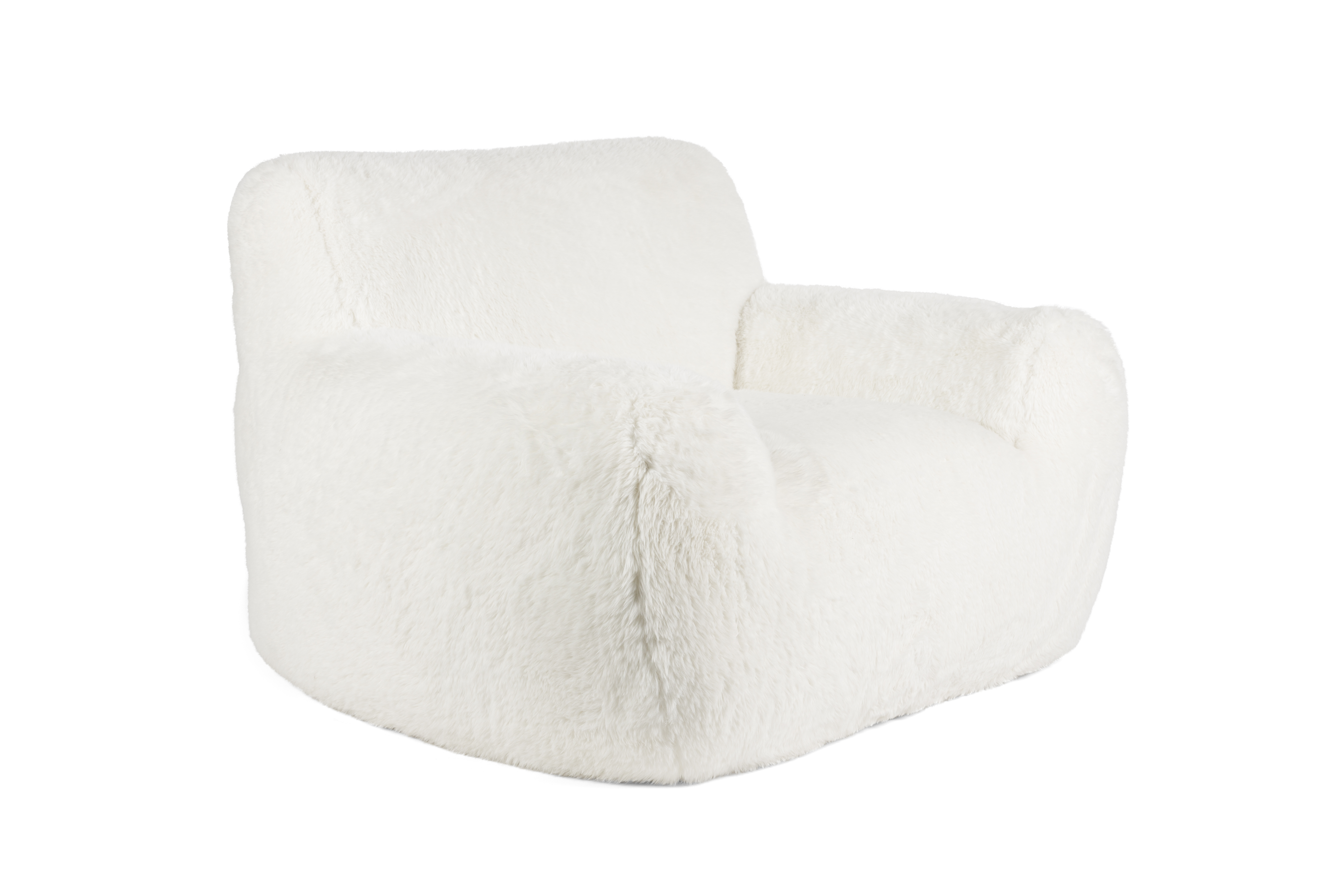 Bold Monkey Cuddle The Yeti Loungestol     Armlæn Hvid Plys Stof