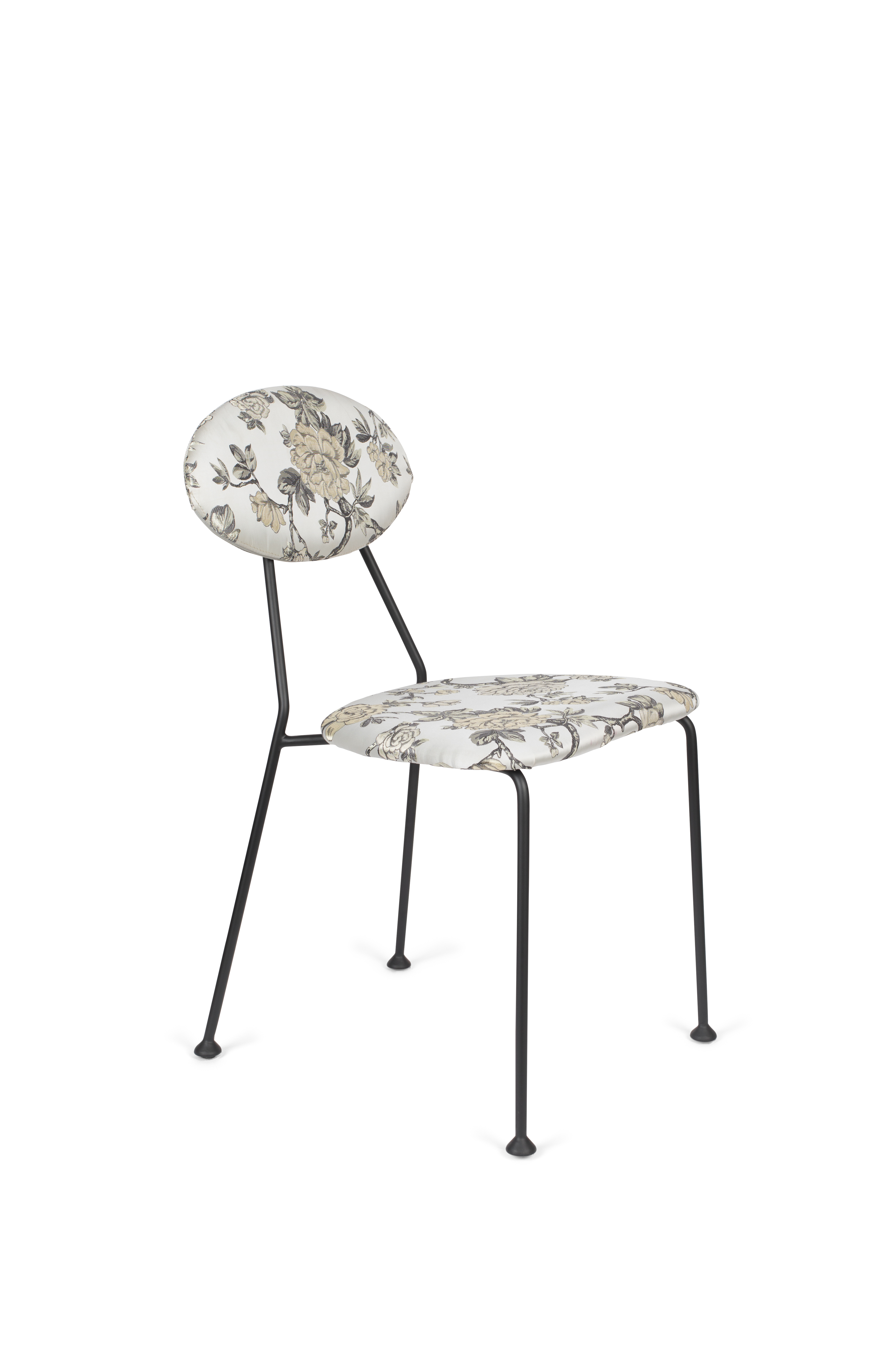 Bold Monkey Kiss The Froggy Spisebordsstol Multifarvet Blomster Stof Og Jern