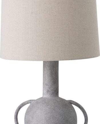 Bordlampe Bloomingville Kean Terracotta Med Grå Linnedskærm ø30   H59 Cm