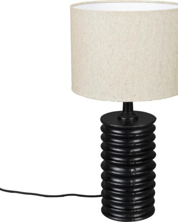 Bordlampe Dutchbone Yalu Ribbet Aluminium Kulsort ø27   54 Cm
