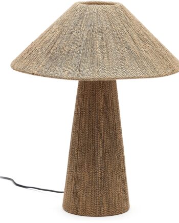 Bordlampe Kave Home Renee Indendørs   Jute Og Jern   Rustik Kolonial H46ã ø38 Cm Natur