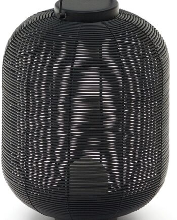 Bordlampe Kave Home Saranella Polyrattan Usb-genopladelig Led-lampe Sort Med Justerbar Belysning