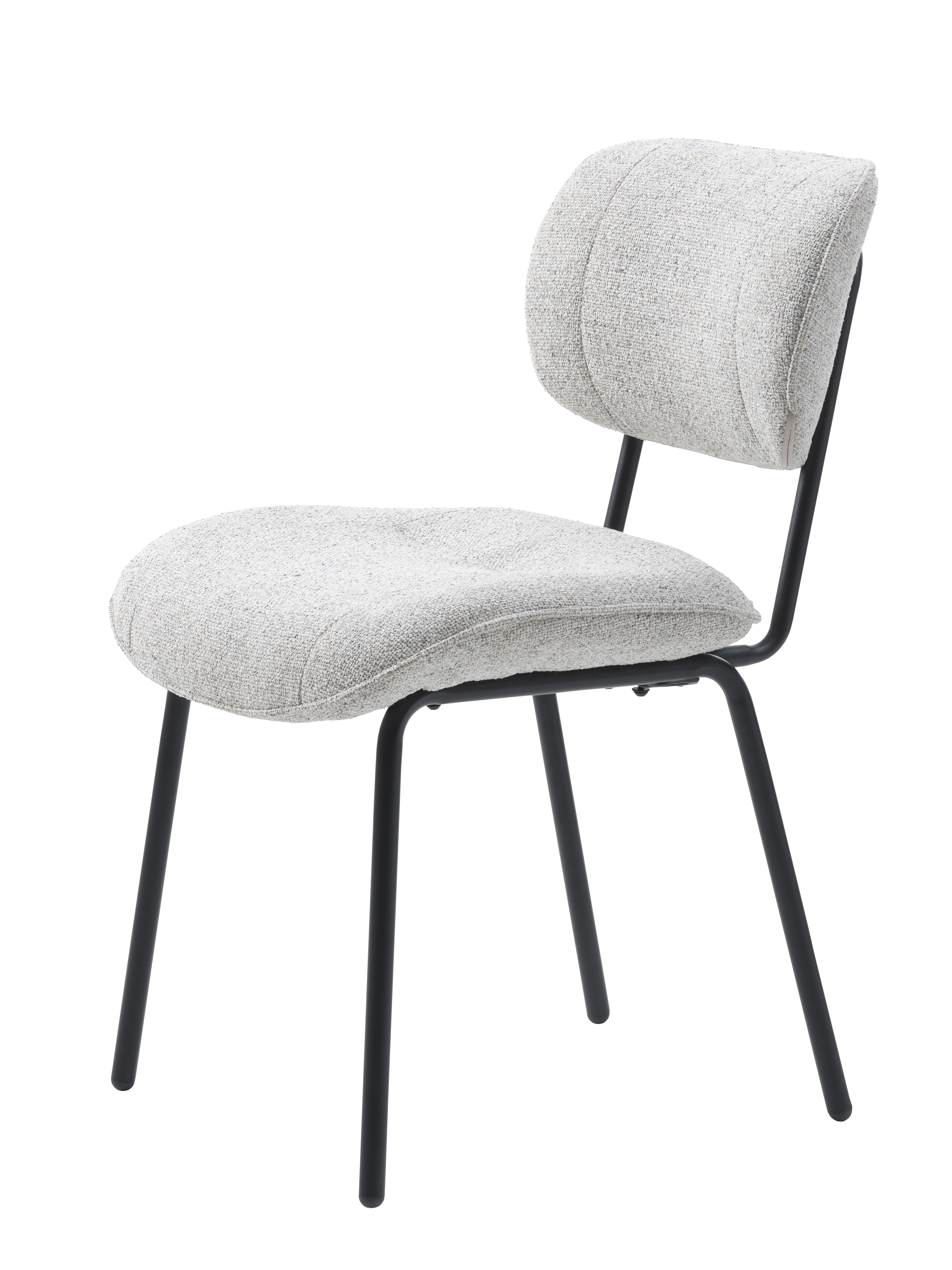Buffalo Spisebordsstol Offwhite Melange Stof Og Sorte Ben