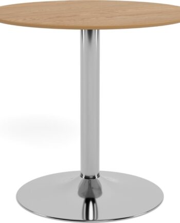 Café- Barbord Signature Tavira ø80   H74 Cm Askefinér Bordplade  Kromstel  Natur Krom