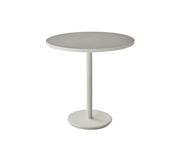 Cane-line Go Cafébord ø75 Cm Sand Lysegrå Aluminium Hvid Lysegrå Keramik : Erling Christensen Møbler