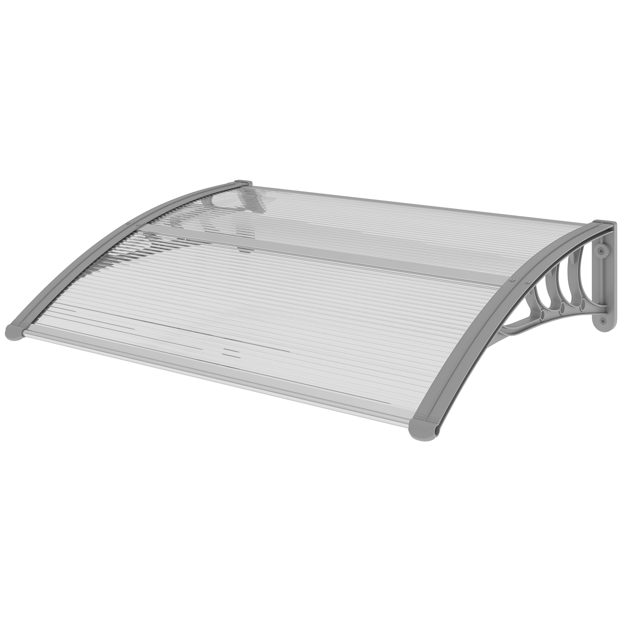 Canopy  Hoveddørsmarkise  Tagdækning Til Indgange Og Vinduer  100l   75b   23h Cm  Sølv