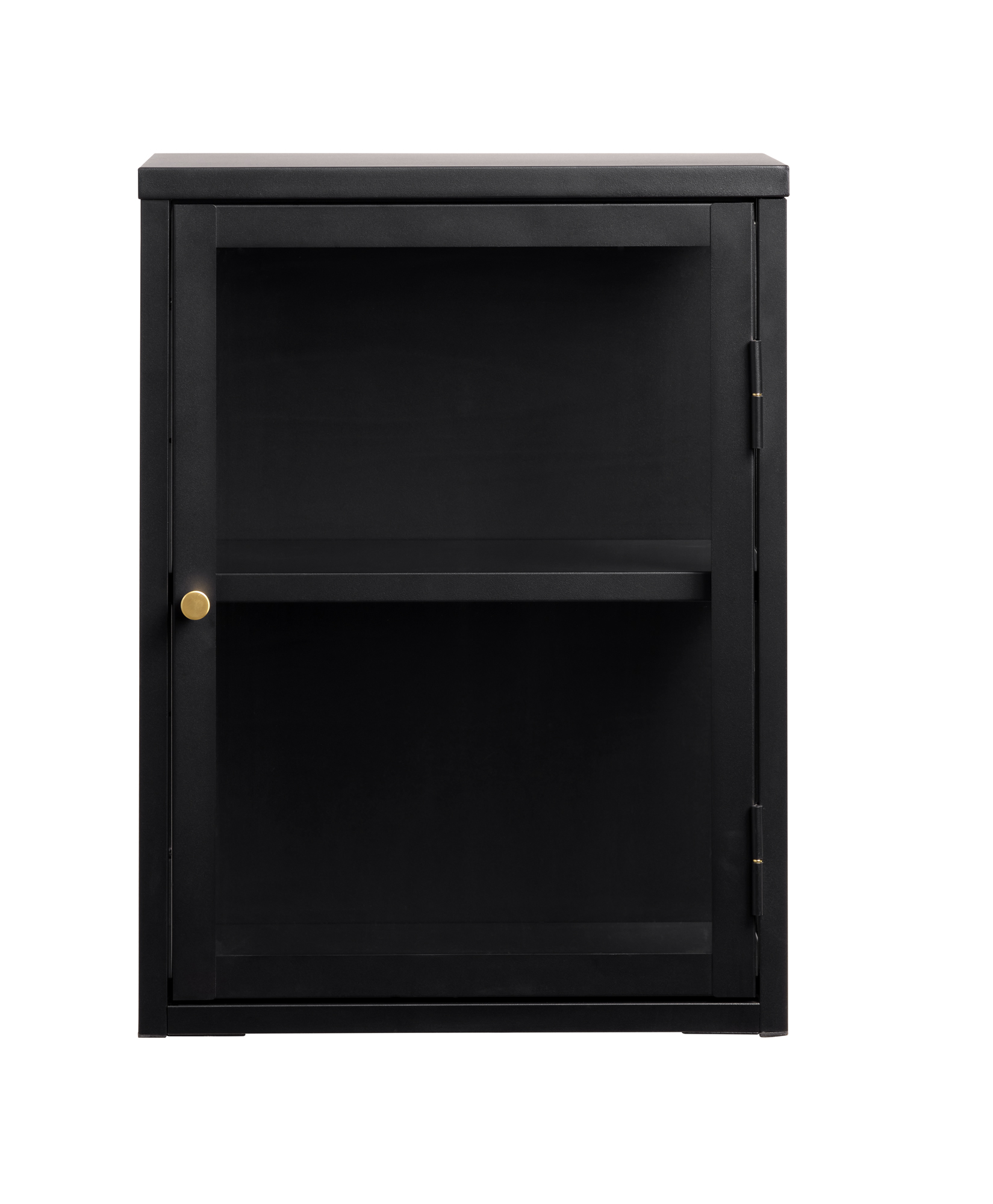 Carmel Vægskab       Låge Og   Hylde Glas Og Sort Metal   :60xb:45
