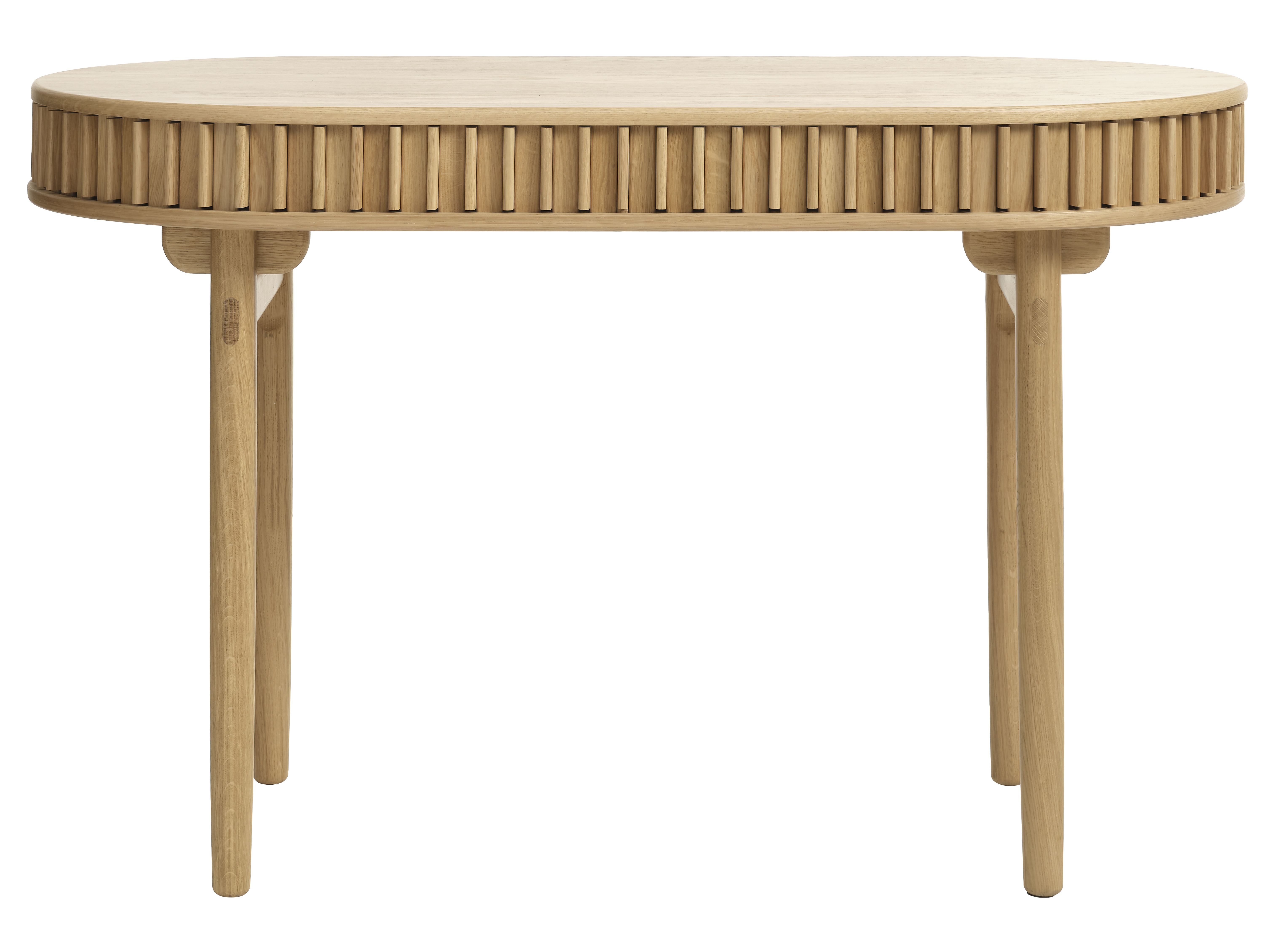 Carno Skrivebord       Skydelåger Og   Rum  Oval- Natur Egefinér Og Egetræ  60x120