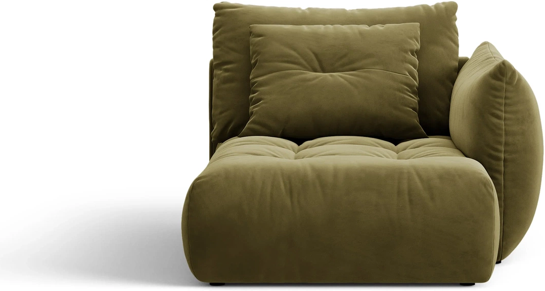 Chaiselong Daybed Micadoni Bloom Højre Lys Grøn Velour Modulsofa 97ã 112ã 152 Cm