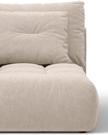 Chaiselong Daybed Micadoni Bloom  Venstrevendt Modulsofa  Lysebeige Wind-stof  Kompakt B112xd152xh97