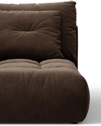 Chaiselong Daybed Venstrevendt Micadoni Bloom Modulsofa  Mørkebrun Velour Bluvel 48  B112xd152xh97 Cm