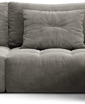 Chaiselong- Hjørnesofa Micadoni Bloom Grå Velour Casino  Højrevendt 327x152 Cm    Pers