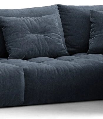 Chaiselong- Hjørnesofa Micadoni Bloom Højrevendt  -sæders Marineblå Wind Tekstureret Stof B316 D222 H97 Cm