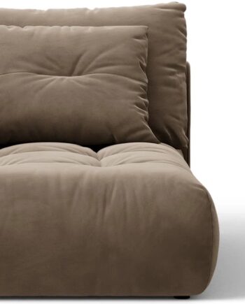Chaiselong Modulsofa Daybed Micadoni Bloom Venstrevendt   Casino Taupe Velour  Lys Brun