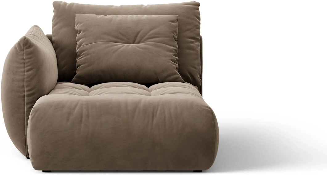 Chaiselong Modulsofa Daybed Micadoni Bloom Venstrevendt   Casino Taupe Velour  Lys Brun