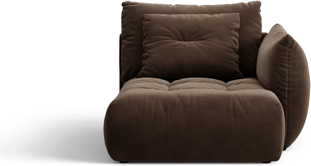 Chaiselong Modulsofa Micadoni Bloom Højre Mørkebrun Velour H97ã B112ã D152 Cm