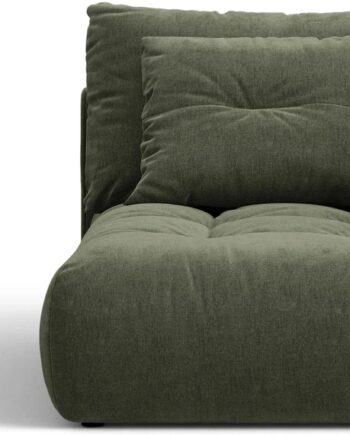 Chaiselong Modulsofa Micadoni Bloom  Højre  Mosgrøn Wind 75 Teksturstof  H97   B112   D152 Cm
