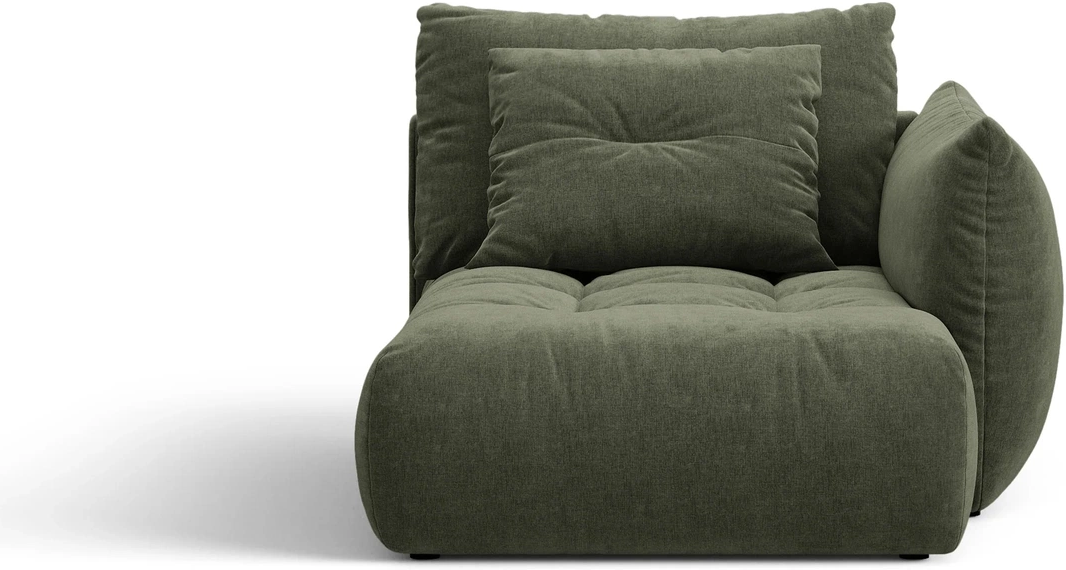 Chaiselong Modulsofa Micadoni Bloom  Højre  Mosgrøn Wind 75 Teksturstof  H97   B112   D152 Cm