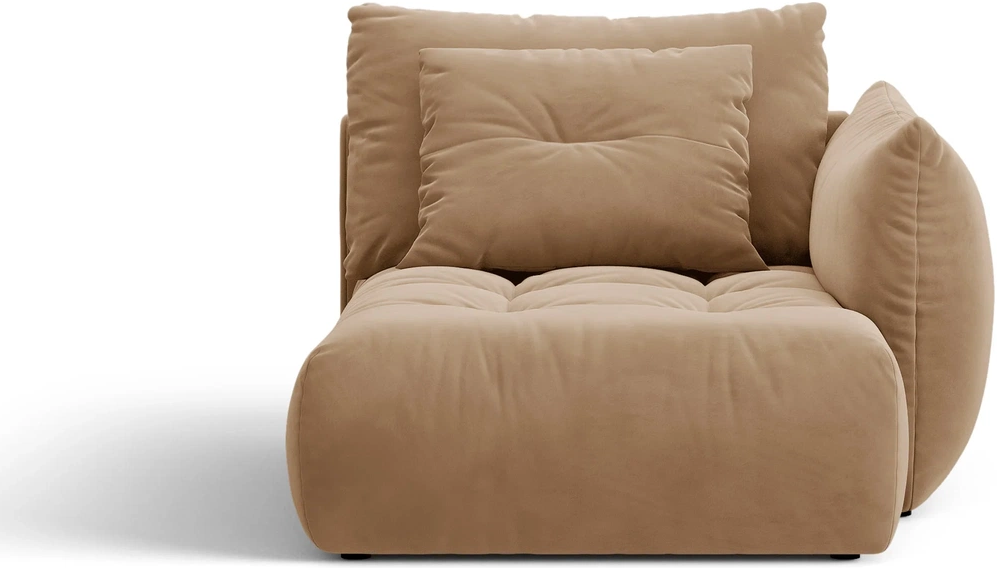 Chaiselong Modulsofa Micadoni Bloom Højre Velour Casino Lion Mandelbeige H97ã B112ã D152 Cm