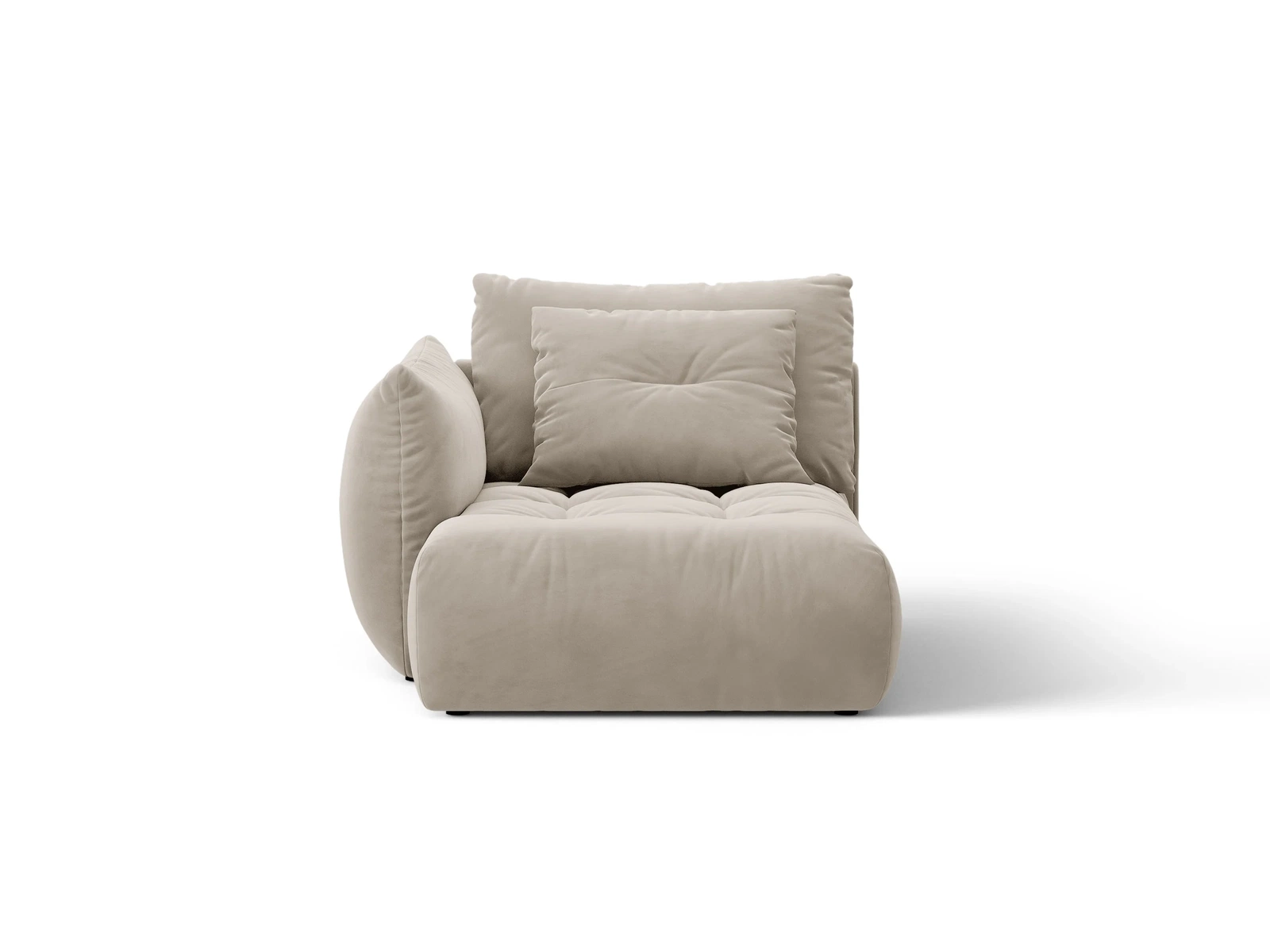 Chaiselong Modulsofa Micadoni Bloom  Venstrevendt  Lys Beige Velour Casino Pearl H97xb112xd152 Cm