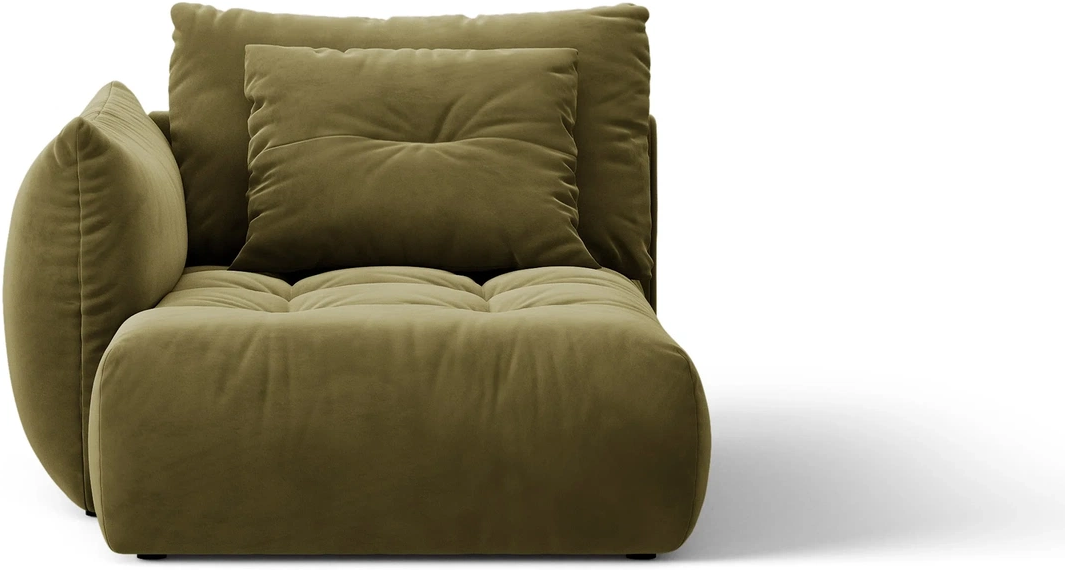 Chaiselong Modulsofa Micadoni Bloom Venstrevendt Lys Grøn Velour Casino Forest 112x152 Cm