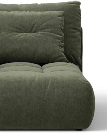 Chaiselong Modulsofa Micadoni Bloom Venstrevendt  Mosgrøn Wind 75 Tekstureret Stof