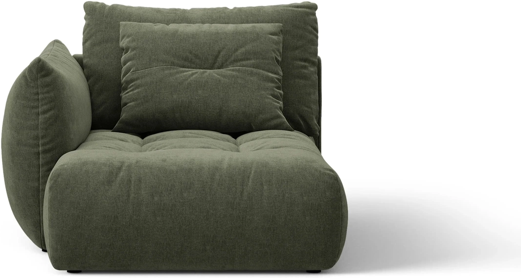 Chaiselong Modulsofa Micadoni Bloom Venstrevendt  Mosgrøn Wind 75 Tekstureret Stof