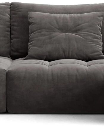 Chaiselongsofa Hjørnesofa Micadoni Bloom Højrevendt Mørkegrå Velour B327 D152 H97 Cm
