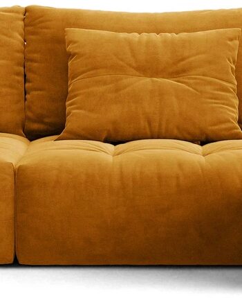 Chaiselongsofa Micadoni Bloom Højrevendt Gul Velour  -pers  Hjørnesofa 327x152 Cm