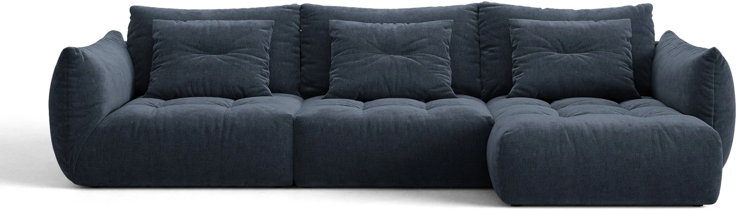 Chaiselongsofa Micadoni Bloom Højrevendt  Marineblå Wind 77 Strukturstof  B327 D152 H97  Plads Til