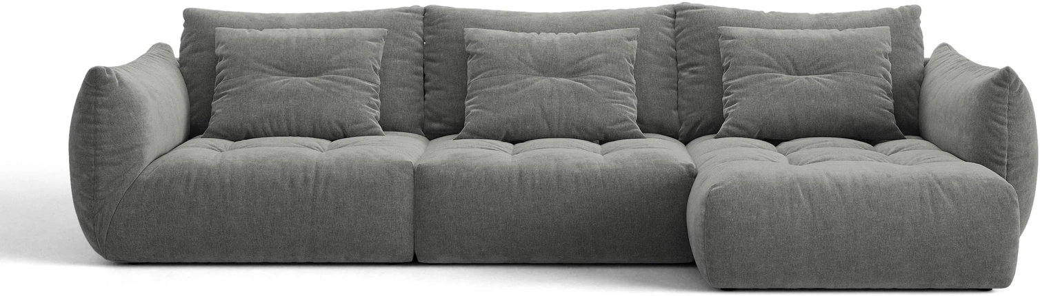 Chaiselongsofa Micadoni Bloom Højrevendt Mørkegrå Wind Stof Hjørnesofa 327ã 152 Cm