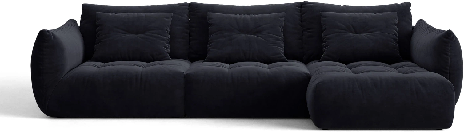 Chaiselongsofa Micadoni Bloom Højrevendt Pastelblå Velour B327ã D152ã H97 Cm Til   Personer