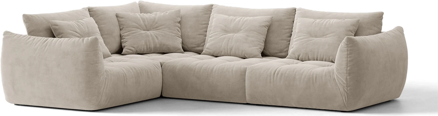 Chaiselongsofa Micadoni Bloom Venstrevendt Casino Pearl Velour  Lys Beige  Hjørnesofa B316xd222 Cm