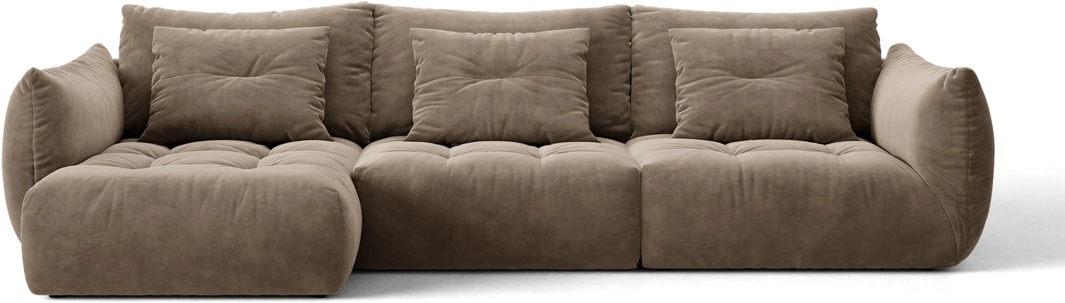 Chaiselongsofa Micadoni Bloom Venstrevendt Hjørnesofa   Lysebrun Velour Casino Taupe 327ã 152 Cm  Til   Personer