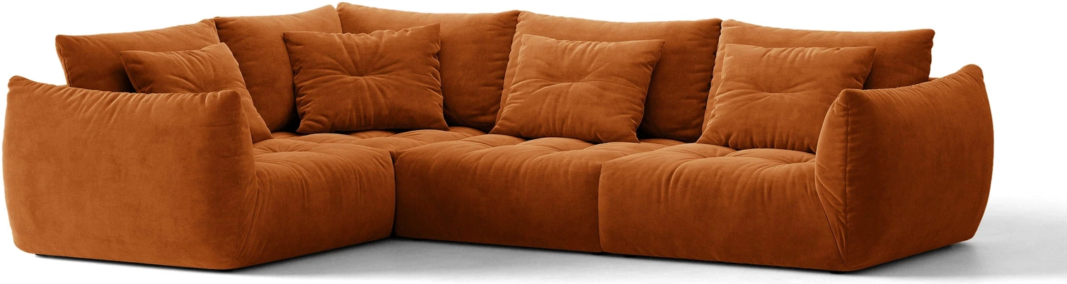 Chaiselongsofa Micadoni Bloom Venstrevendt Hjørnesofa  -personers Casino Velour Terrakotta