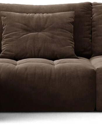 Chaiselongsofa Micadoni Bloom Venstrevendt Mørkebrun Velour 327x152 Cm